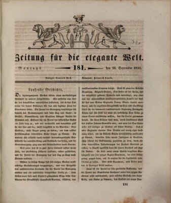 Zeitung für die elegante Welt Montag 16. September 1833
