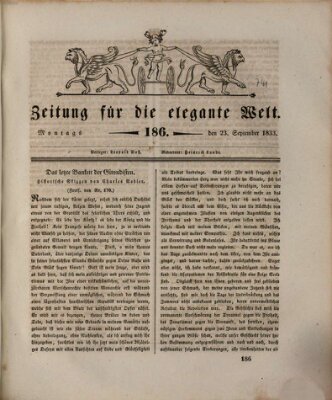 Zeitung für die elegante Welt Montag 23. September 1833