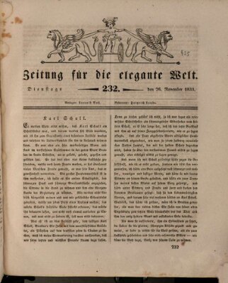 Zeitung für die elegante Welt Dienstag 26. November 1833