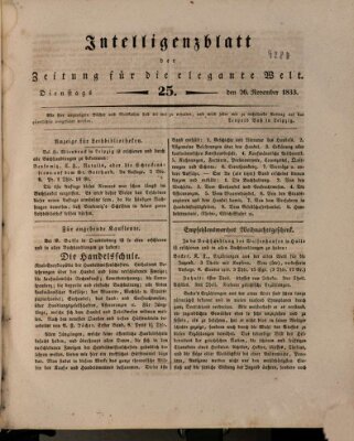 Zeitung für die elegante Welt Dienstag 26. November 1833
