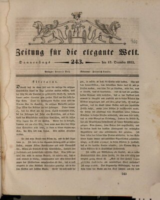 Zeitung für die elegante Welt Donnerstag 12. Dezember 1833