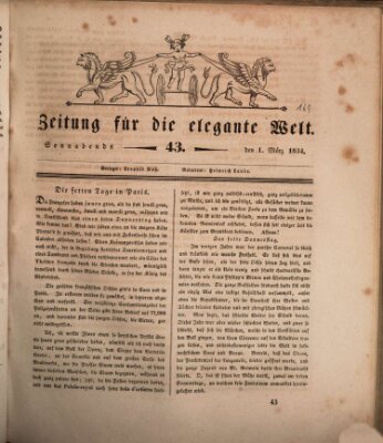 Zeitung für die elegante Welt Samstag 1. März 1834