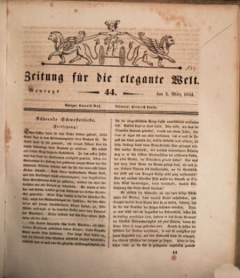 Zeitung für die elegante Welt Montag 3. März 1834
