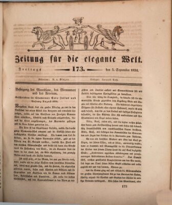 Zeitung für die elegante Welt Freitag 5. September 1834