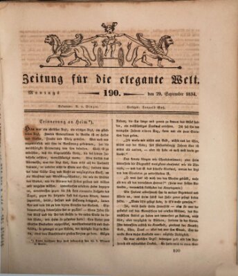 Zeitung für die elegante Welt Montag 29. September 1834