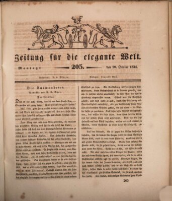 Zeitung für die elegante Welt Montag 20. Oktober 1834