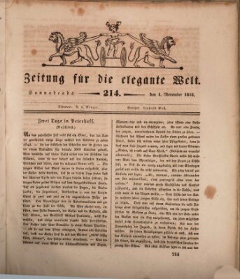 Zeitung für die elegante Welt Samstag 1. November 1834