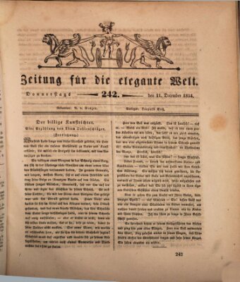 Zeitung für die elegante Welt Donnerstag 11. Dezember 1834