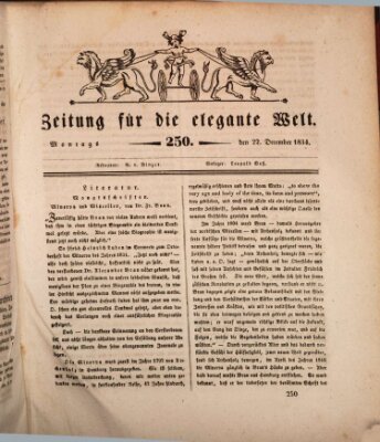 Zeitung für die elegante Welt Montag 22. Dezember 1834