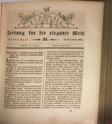 Zeitung für die elegante Welt Donnerstag 29. Januar 1835