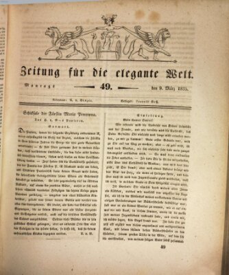 Zeitung für die elegante Welt Montag 9. März 1835