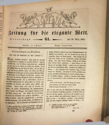 Zeitung für die elegante Welt Donnerstag 26. März 1835