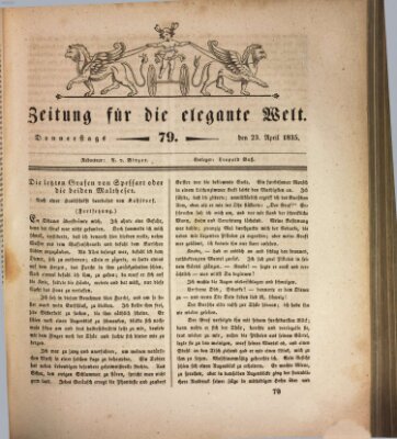 Zeitung für die elegante Welt Donnerstag 23. April 1835