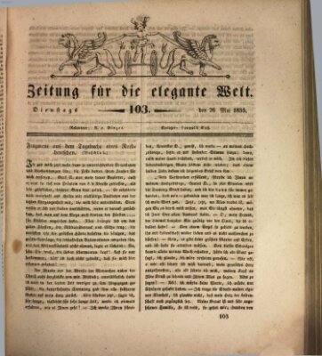Zeitung für die elegante Welt Dienstag 26. Mai 1835