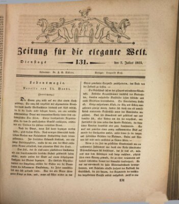 Zeitung für die elegante Welt Dienstag 7. Juli 1835