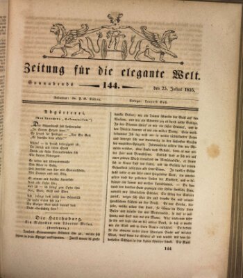 Zeitung für die elegante Welt Samstag 25. Juli 1835