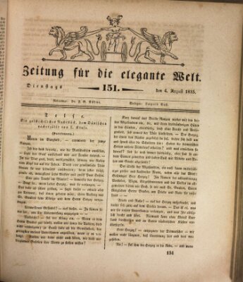 Zeitung für die elegante Welt Dienstag 4. August 1835