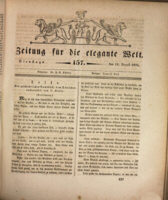 Zeitung für die elegante Welt Dienstag 11. August 1835