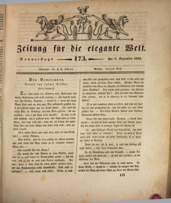 Zeitung für die elegante Welt Donnerstag 3. September 1835