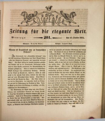Zeitung für die elegante Welt Montag 12. Oktober 1835