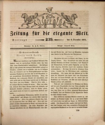 Zeitung für die elegante Welt Freitag 4. Dezember 1835