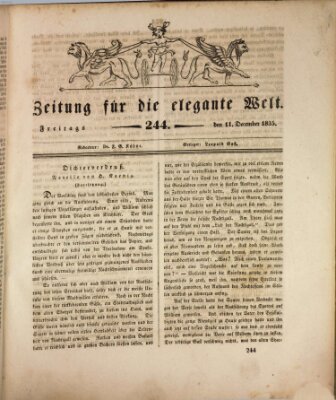 Zeitung für die elegante Welt Freitag 11. Dezember 1835