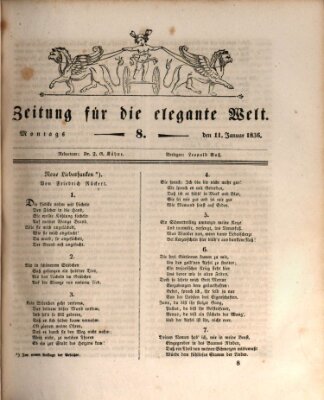 Zeitung für die elegante Welt Montag 11. Januar 1836