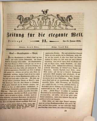 Zeitung für die elegante Welt Freitag 15. Januar 1836