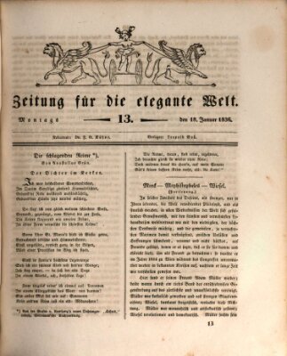 Zeitung für die elegante Welt Montag 18. Januar 1836