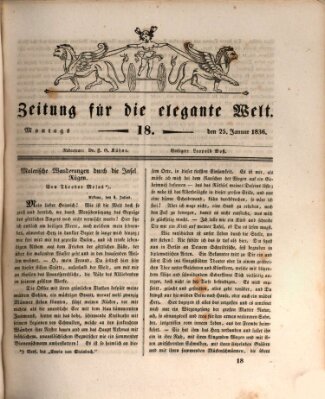 Zeitung für die elegante Welt Montag 25. Januar 1836