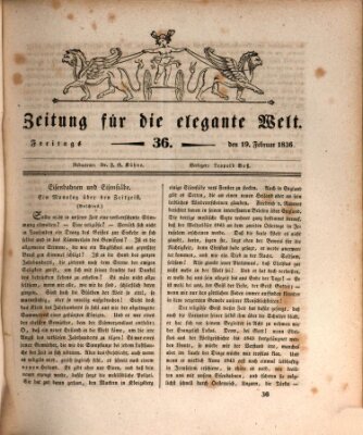 Zeitung für die elegante Welt Freitag 19. Februar 1836