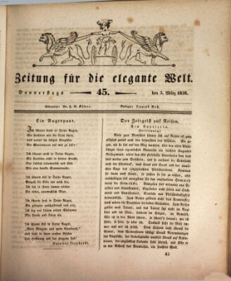 Zeitung für die elegante Welt Donnerstag 3. März 1836