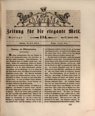 Zeitung für die elegante Welt Montag 13. Juni 1836