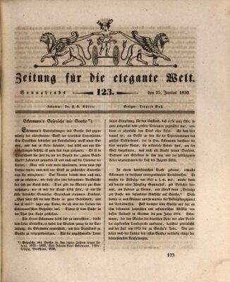 Zeitung für die elegante Welt Samstag 25. Juni 1836