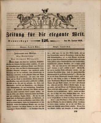 Zeitung für die elegante Welt Donnerstag 30. Juni 1836