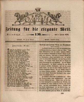 Zeitung für die elegante Welt Dienstag 5. Juli 1836