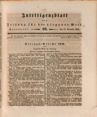 Zeitung für die elegante Welt Samstag 17. Dezember 1836