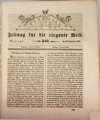 Zeitung für die elegante Welt Montag 19. Dezember 1836