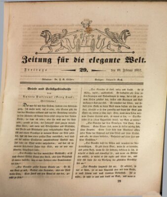 Zeitung für die elegante Welt Freitag 10. Februar 1837
