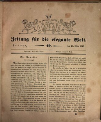 Zeitung für die elegante Welt Freitag 10. März 1837