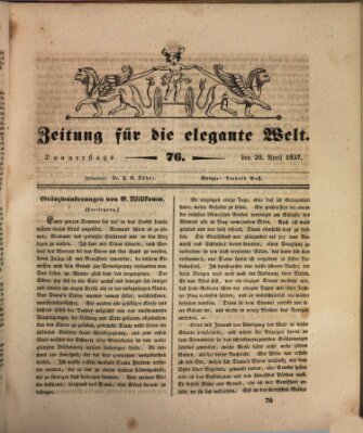 Zeitung für die elegante Welt Donnerstag 20. April 1837