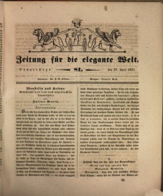 Zeitung für die elegante Welt Donnerstag 27. April 1837