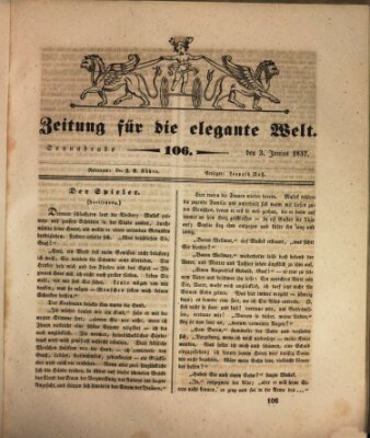 Zeitung für die elegante Welt Samstag 3. Juni 1837