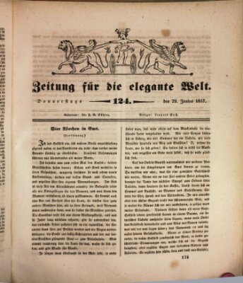 Zeitung für die elegante Welt Donnerstag 29. Juni 1837