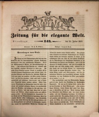 Zeitung für die elegante Welt Dienstag 25. Juli 1837
