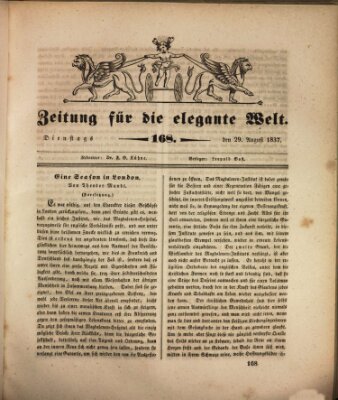 Zeitung für die elegante Welt Dienstag 29. August 1837