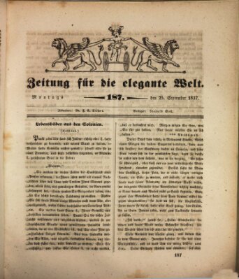Zeitung für die elegante Welt Montag 25. September 1837