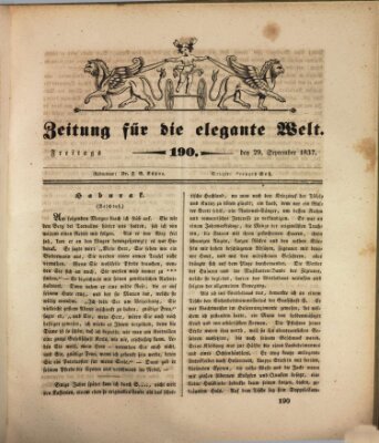 Zeitung für die elegante Welt Freitag 29. September 1837
