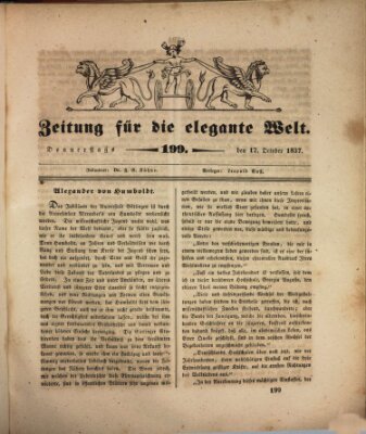 Zeitung für die elegante Welt Donnerstag 12. Oktober 1837