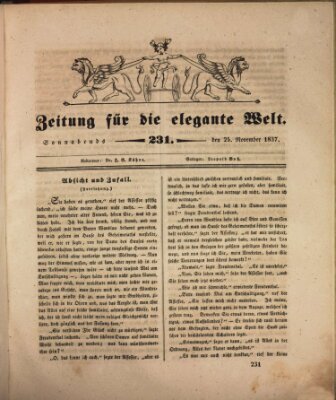 Zeitung für die elegante Welt Samstag 25. November 1837